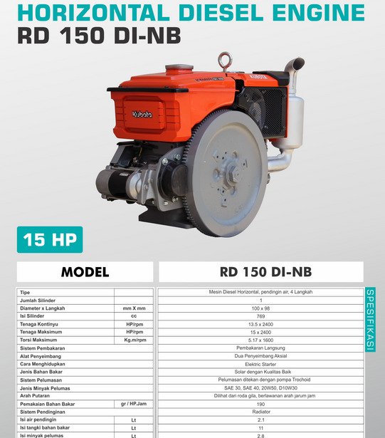 Kubota Diesel Enggine 15 PK